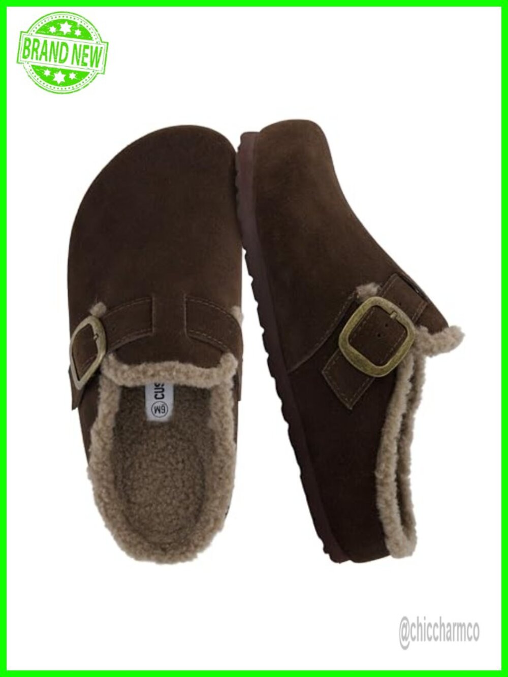 Genuine Leather Clogs for Women with Faux Fur Lining and Cork Footbed - Cozy